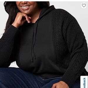 Black Cable Knit Hoodie